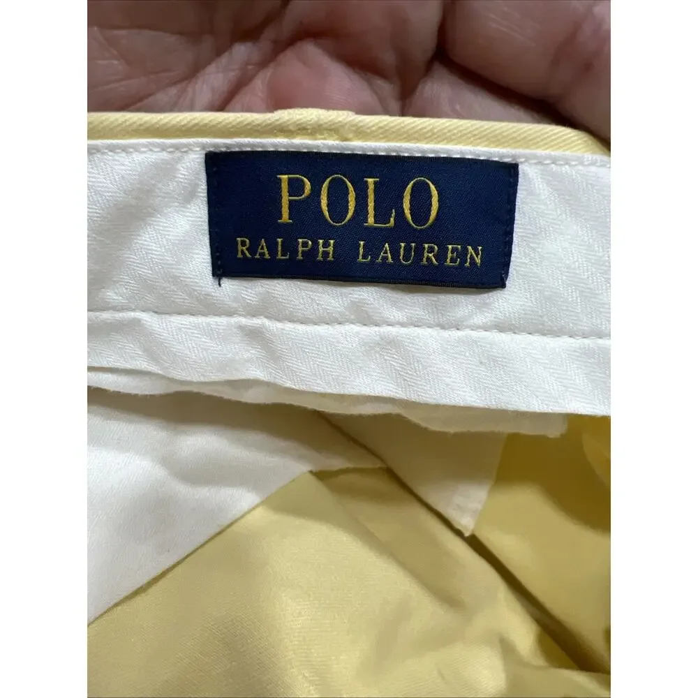 Polo Ralph Lauren Yellow Preppy Chino Pants Mens Size 48B/32 (Fits 48Bx32)